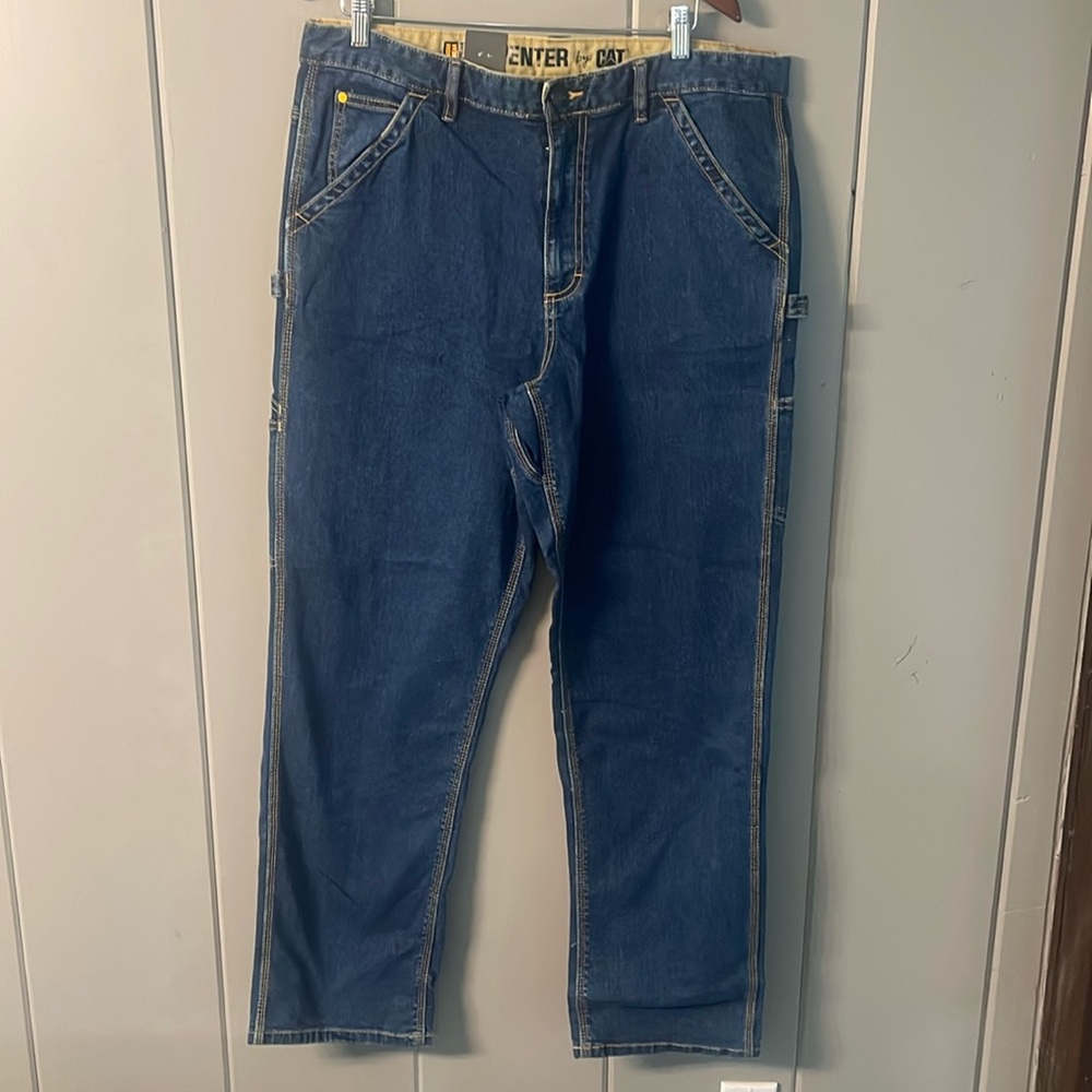 NWT CAT Men's Carpenter Workwear Jeans Size 38 Blue Denim